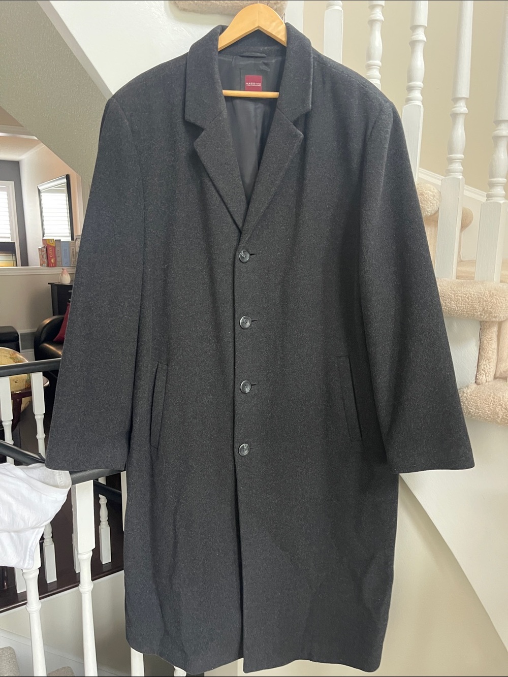 Massimo Men's Dark Gray Wool dress coat.